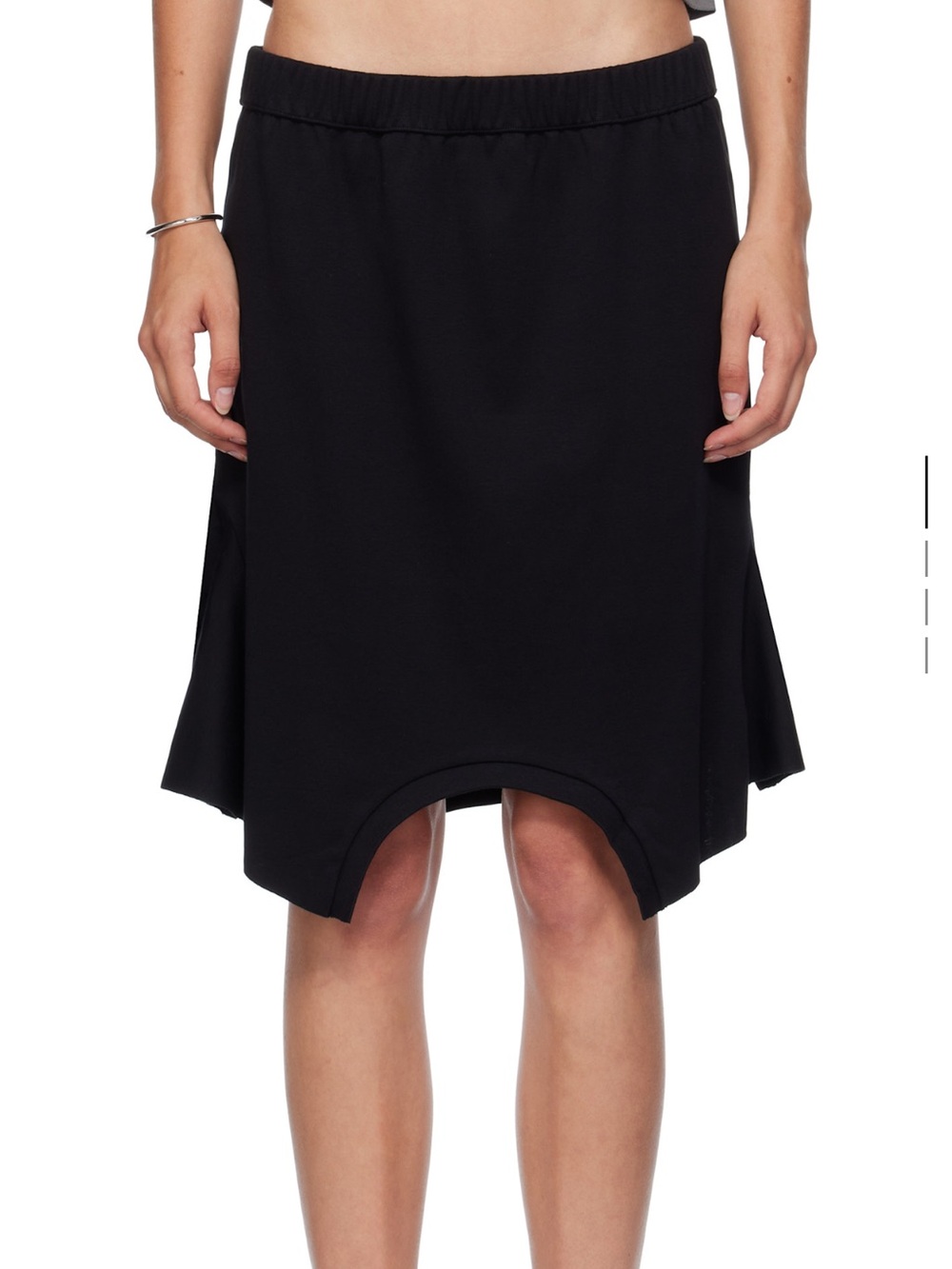 Gimaguas Black Midi Skirt with Curved Hem